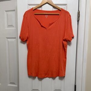 Chico's Vibrant Orange (Salmon pinkish) Short Sleeve Tee